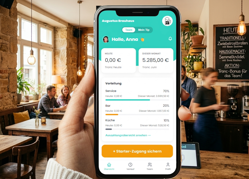 tipgood Trinkgeldmanagement-Software im Einsatz – digitale Trinkgeld-Verteilung für Gastronomie und Hotellerie